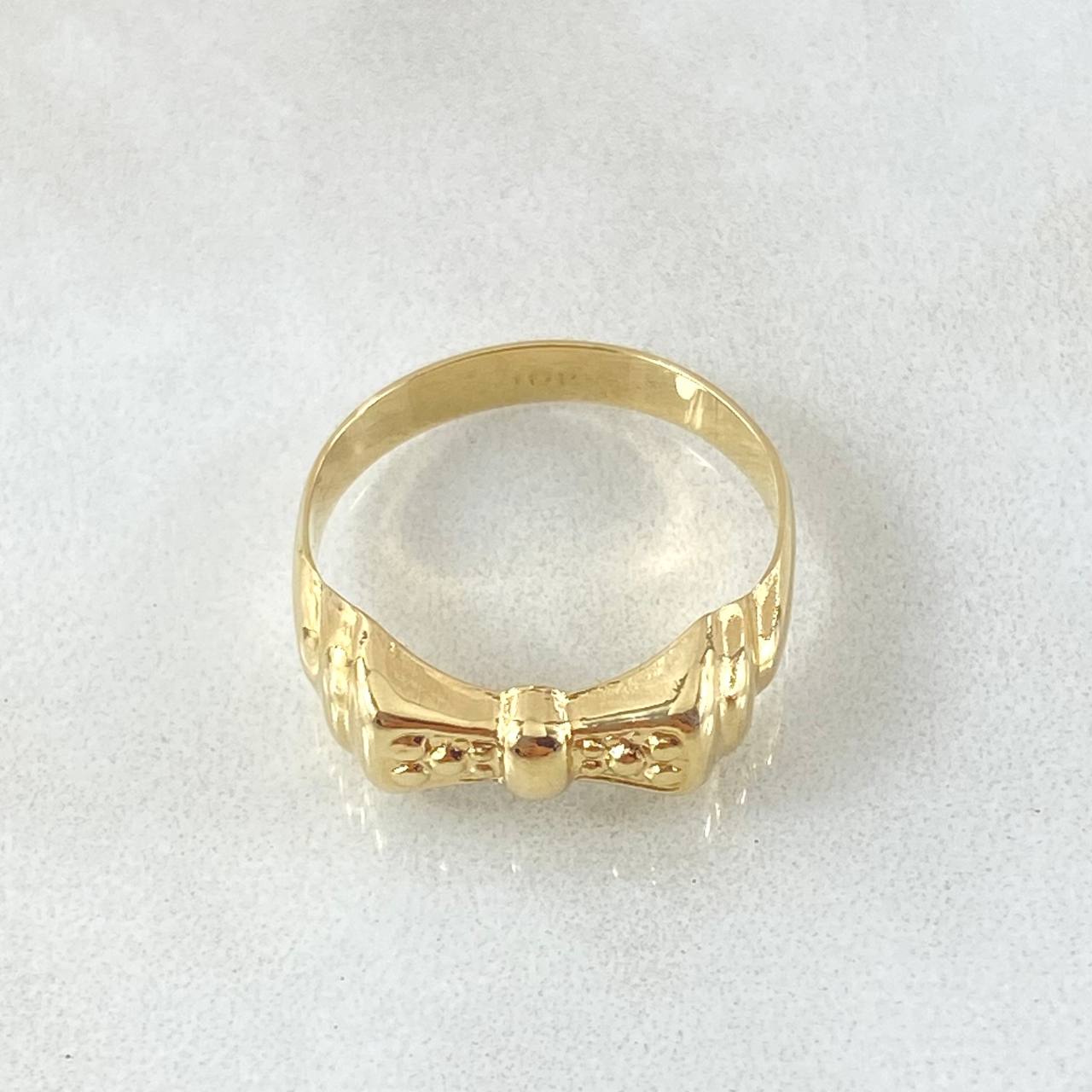 Bow Ring 1.5gr / Size 7 1/4 / 18K Yellow Gold