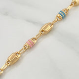 Tobillera Rustica Barril Cilindro 5.75 g / 11 1/2 in / 4.2 mm Oro Amarillo 18K