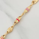 Tobillera Rustica X 5.5 g / 11 1/4 in / 4.3 mm Oro Amarillo 18K