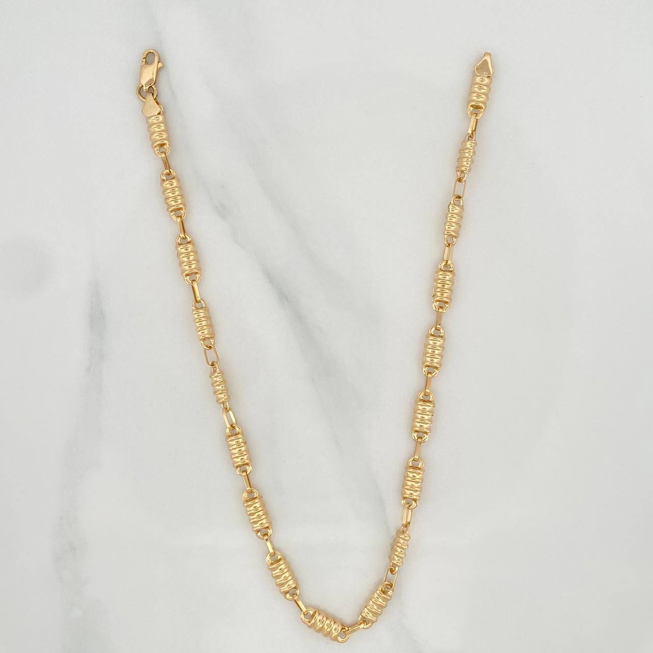Tobillera Rustica Barril 5.25 g / 11 in / 4.2 mm Oro Amarillo 18K