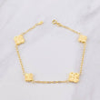 Classic Link Bracelet Clover Diamond Cut 2.7g / 7 1/4 in / 1.65mm 18K Yellow Gold