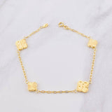 Classic Link Bracelet Clover Diamond Cut 2.7g / 7 1/4 in / 1.65mm 18K Yellow Gold