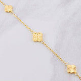 Classic Link Bracelet Clover Diamond Cut 2.7g / 7 1/4 in / 1.65mm 18K Yellow Gold