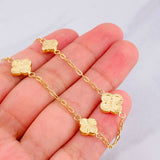 Classic Link Bracelet Clover Diamond Cut 2.7g / 7 1/4 in / 1.65mm 18K Yellow Gold