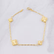 Classic Link Bracelet Clover Diamond Cut 2.4g / 7 1/4 in / 1.65mm 18K Yellow Gold