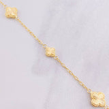 Classic Link Bracelet Clover Diamond Cut 2.4g / 7 1/4 in / 1.65mm 18K Yellow Gold