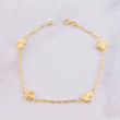 Classic Link Bracelet Clover and Heart Diamond Cut 2.05g / 7 in / 1.65mm 18K Yellow Gold