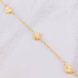 Classic Link Bracelet Clover and Heart Diamond Cut 2.05g / 7 in / 1.65mm 18K Yellow Gold