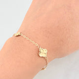 Classic Link Bracelet Clover Diamond Cut 2.7g / 7 1/4 in / 1.65mm 18K Yellow Gold