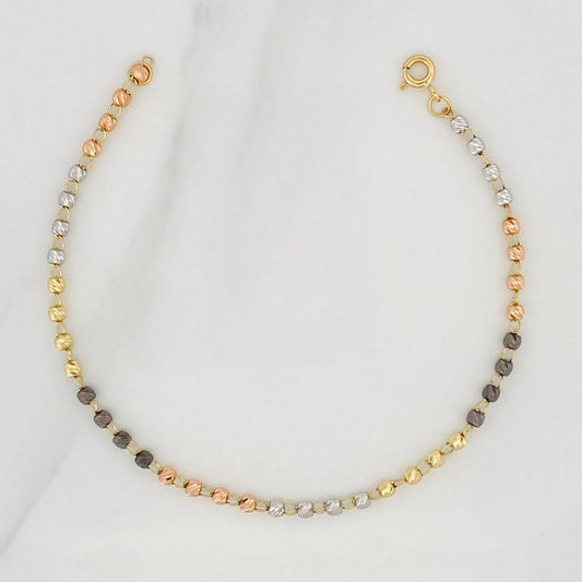 Bracelet Military Type 2.5 g / 7 3/4 in / 3 mm Three Golds 18K