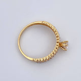 Solitaire Ring Churumbela Hearts 2.2gr / Size 6 1/4 / 18K Gold &