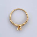 Solitaire Ring Churumbela Hearts 2.2gr / Size 6 1/4 / 18K Gold &