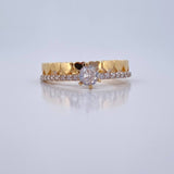 Solitaire Ring Churumbela Hearts 2.2gr / Size 6 1/4 / 18K Gold &