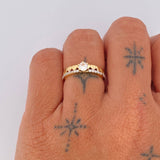 Solitaire Ring Churumbela Hearts 2.2gr / Size 6 1/4 / 18K Gold &