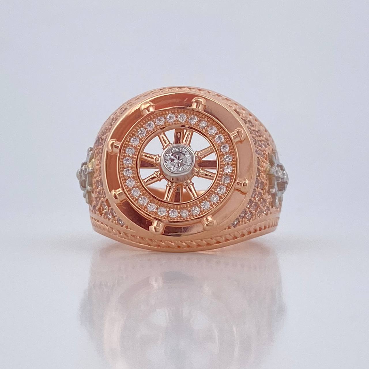 Compass Ring 10.85gr / Size 10 1/4 / 18K Gold &