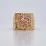 Horse Signet Ring 10.25gr / Size 10 / 18K Gold &