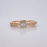 Bubble Solitaire Ring 2.4gr / Size 7 / 18K Gold &