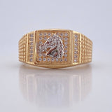 Horse Signet Ring 7.5gr / Size 10 1/2 / 18K Gold &