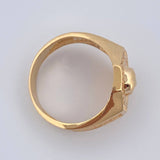 Skull Signet Ring 8.8gr / Size 10 1/4 / 18K Gold &