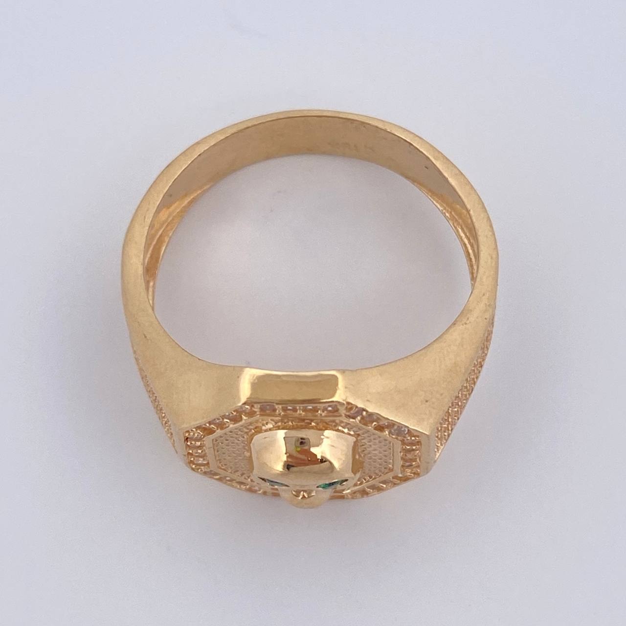 Skull Signet Ring 8.8gr / Size 10 1/4 / 18K Gold &