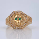 Skull Signet Ring 8.8gr / Size 10 1/4 / 18K Gold &
