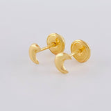 Stud Earrings Half Moon 0.4 g / in / 4.9 mm Yellow Gold 18K