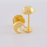 Stud Earrings Half Moon 0.4 g / in / 4.9 mm Yellow Gold 18K