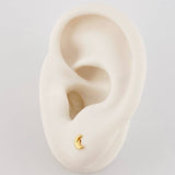 Stud Earrings Half Moon 0.4 g / in / 4.9 mm Yellow Gold 18K