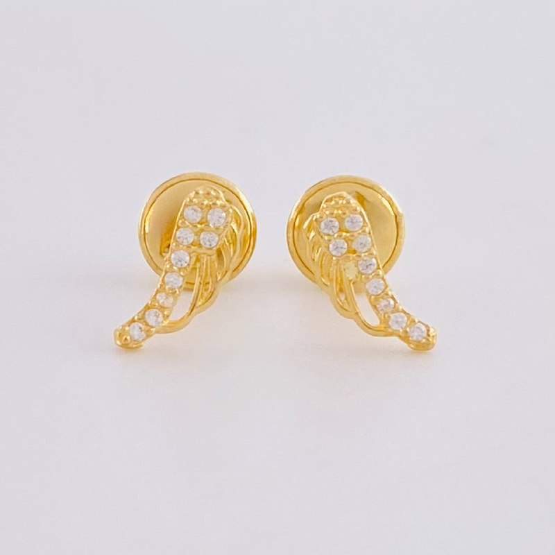 Stud Earrings Wings 0.6 g / in / 8.2 mm Yellow Gold 18K