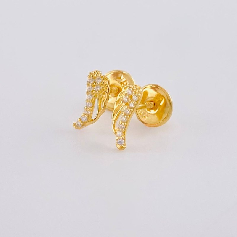 Stud Earrings Wings 0.6 g / in / 8 mm Yellow Gold 18K
