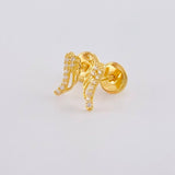 Stud Earrings Wings 0.6 g / in / 8.2 mm Yellow Gold 18K