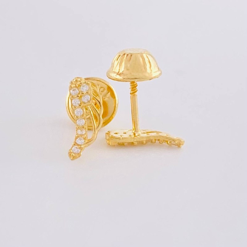 Stud Earrings Wings 0.6 g / in / 8.2 mm Yellow Gold 18K