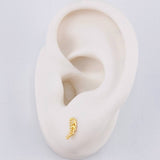 Stud Earrings Wings 0.6 g / in / 8.2 mm Yellow Gold 18K