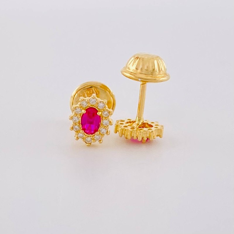 Topos Halo Ovalado 0.75 g / in / 6 mm Oro Amarillo 18K
