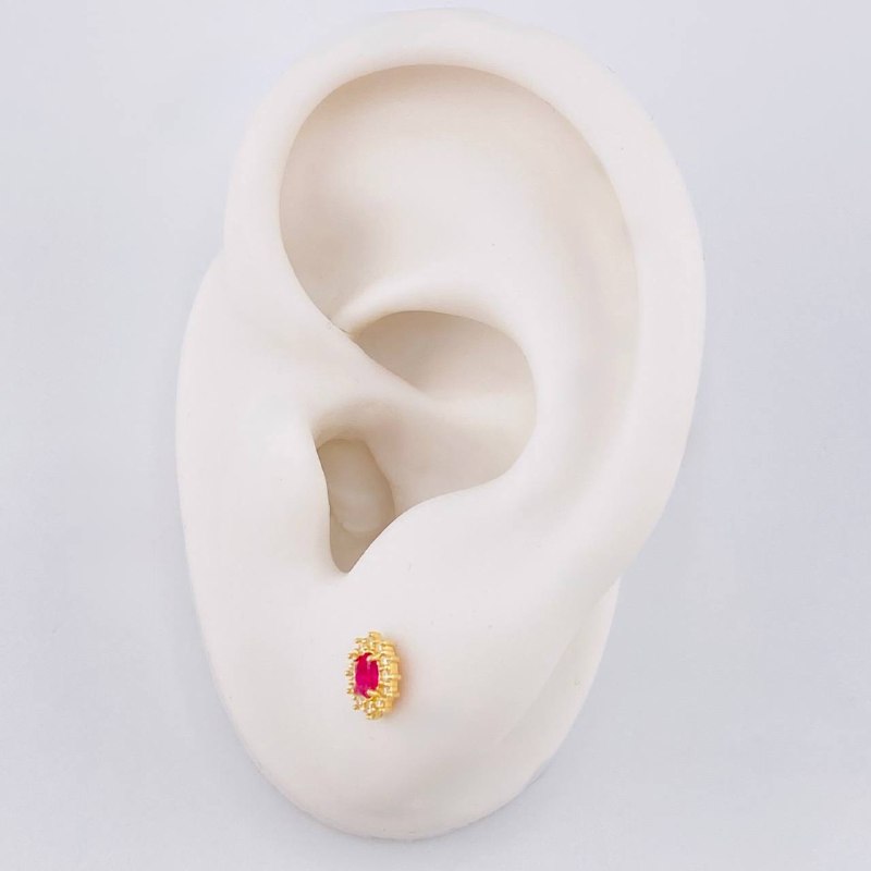 Topos Halo Ovalado 0.75 g / in / 6 mm Oro Amarillo 18K