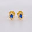 Stud Earrings Halo Oval 0.75 g / in / 6 mm Yellow Gold 18K