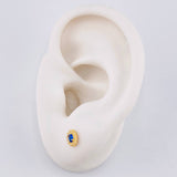 Stud Earrings Halo Oval 0.7 g / in / 6 mm Yellow Gold 18K