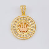 Dije Corona Exclusive 9.4 g / 1 1/2 in Dos Oros Amarillo Rosa 18K
