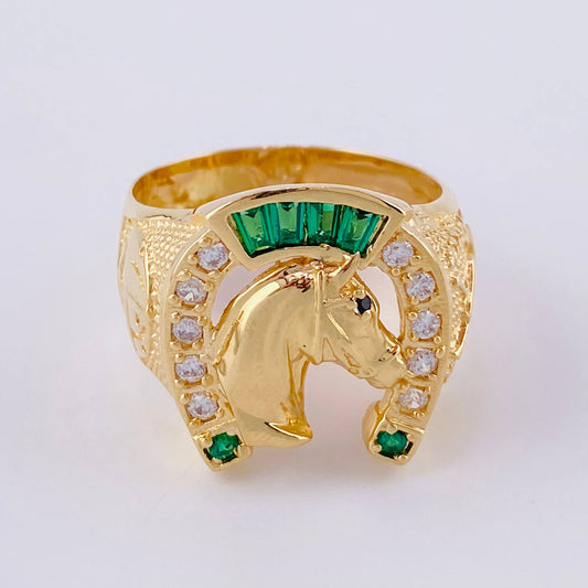 Anillo Herradura Caballo 7.35 g / T9 3/4 Oro Amarillo 18K