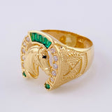 Horse Shoe Ring 7.35 g / Size 9 3/4 Yellow Gold 18K