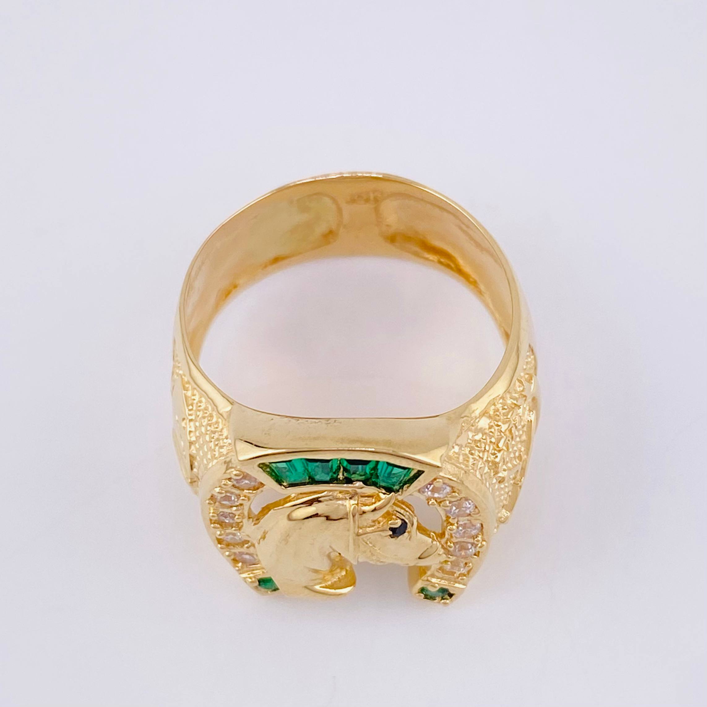 Horse Shoe Ring 7.35 g / Size 9 3/4 Yellow Gold 18K