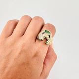 Horse Shoe Ring 7.35 g / Size 9 3/4 Yellow Gold 18K