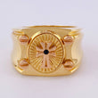 Cross Signet Ring 9.2 g / T9 1/4 Two Yellow and Rose Gold 18K