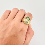 Anillo San Judas 12.1 g / T9 1/4 Dos Oros Amarillo Blanco 18K