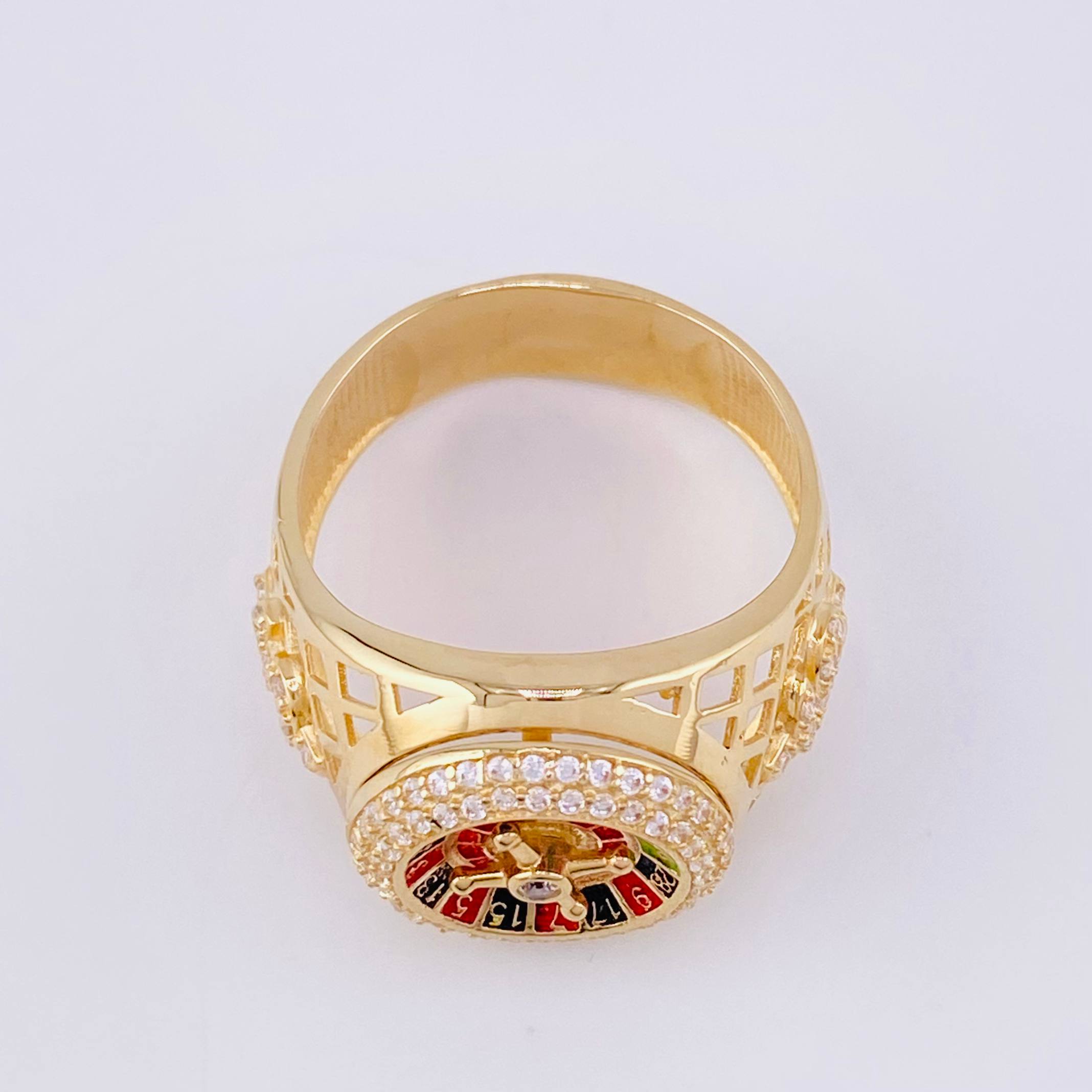 Casino Roulette Ring Mobile 8.85 g / Size 10 3/4 Yellow Gold 18K
