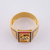 Poker Filigree Ring 7.2 g / Size 10 1/4 Yellow Gold 18K