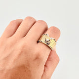 Anillo Sinturon San Miguel 8.75 g / T10 Dos Oros Amarillo Blanco 18K