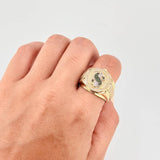 Dollar Sign Ring Band 10.85 g / Size 10 1/2 Yellow Gold 18K