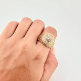 San Miguel Mesh Ring 8.1 g / Size 9 3/4 Three Golds 18K