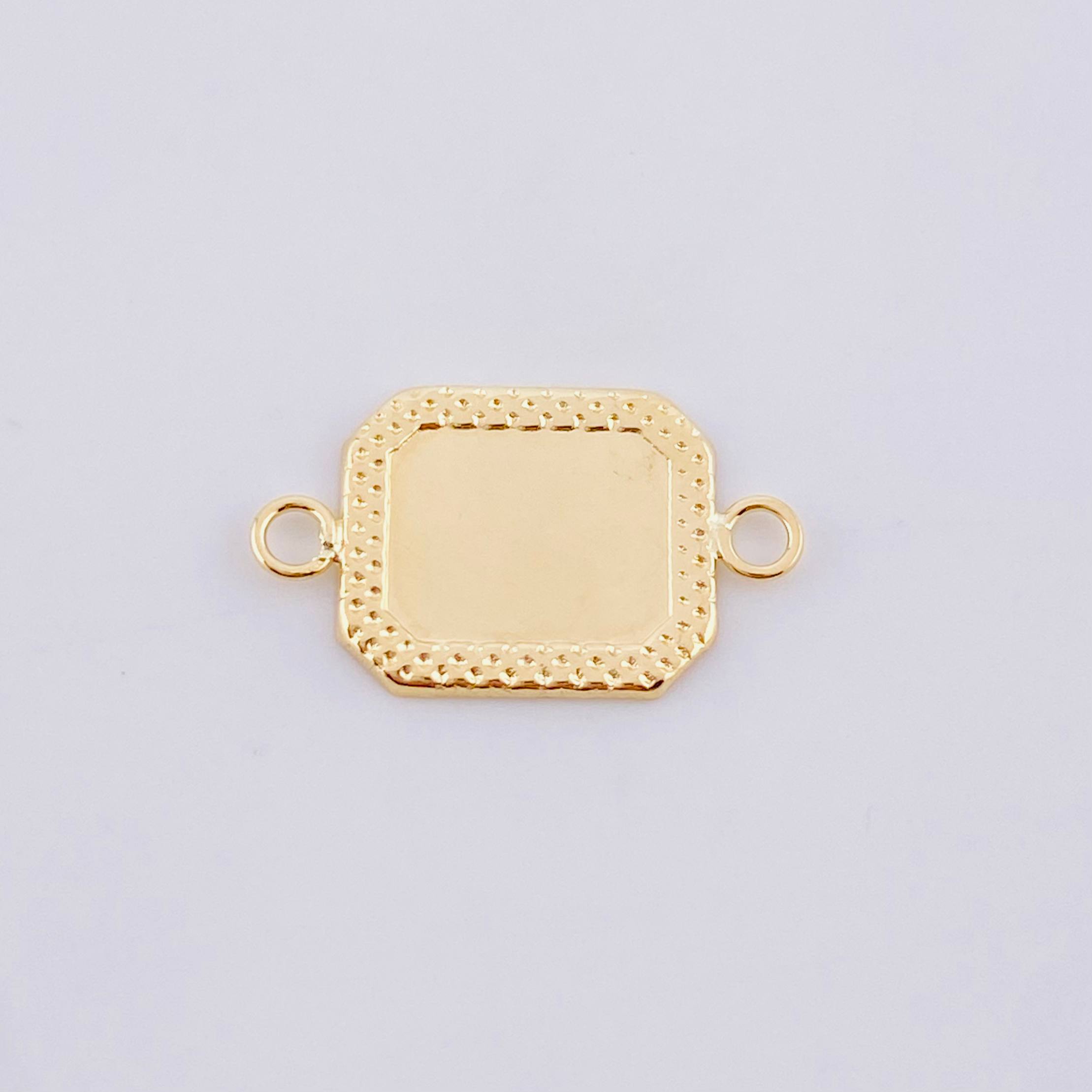 Herraje Placa Marco Bordeado 0.5 g / 3/4 in Oro Amarillo 18K